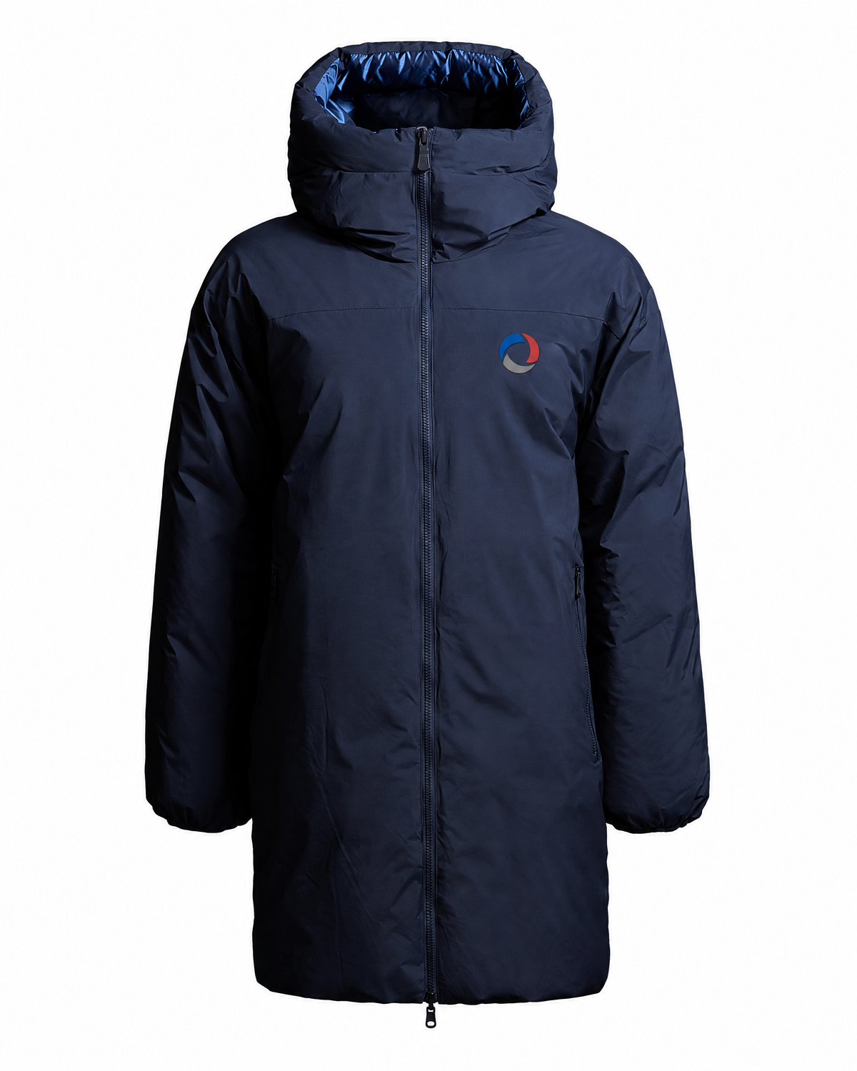 Dark navy Sail Racing Transarctic parka with an Open Ocean Racing patch on the chest