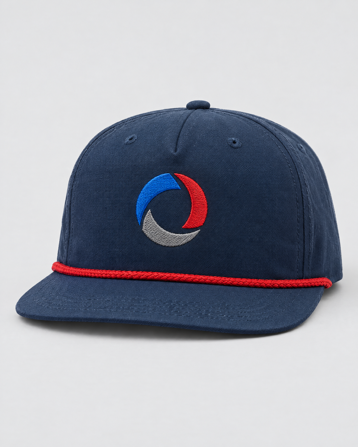 Navy rope cap with the Open Ocean Racing mark embroidered on the front